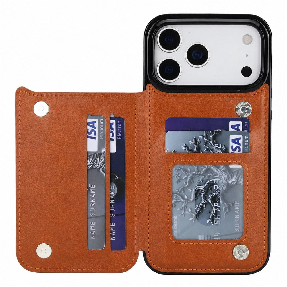 Pungcover til iPhone 18 Pro Max / iPhone 17 Pro Max Magnetisk Lukning Kortlomme Læder Telefoncover