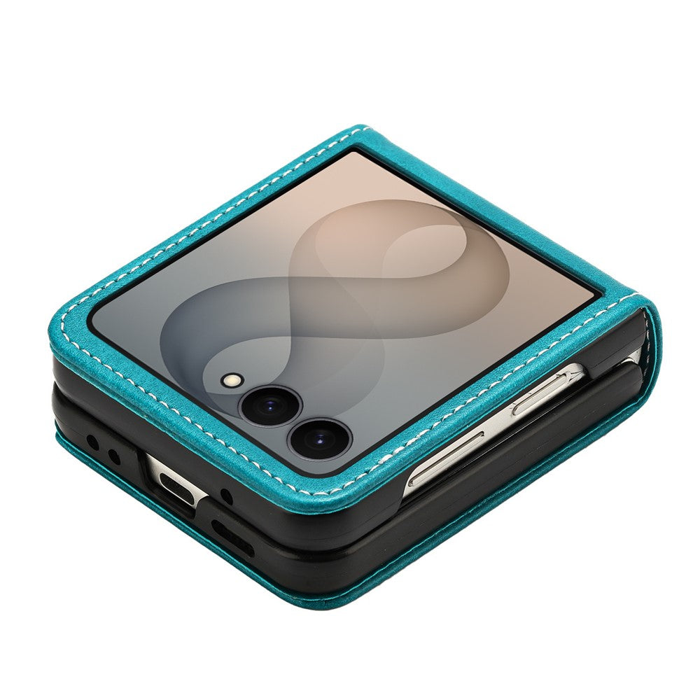 For Samsung Galaxy Z Flip8 Case Calf Texture PU Leather Phone Cover