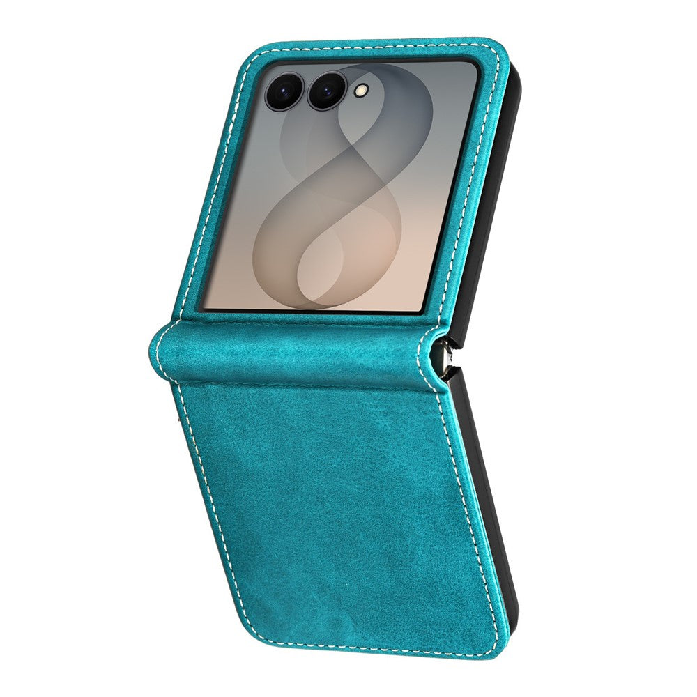 For Samsung Galaxy Z Flip8 Case Calf Texture PU Leather Phone Cover