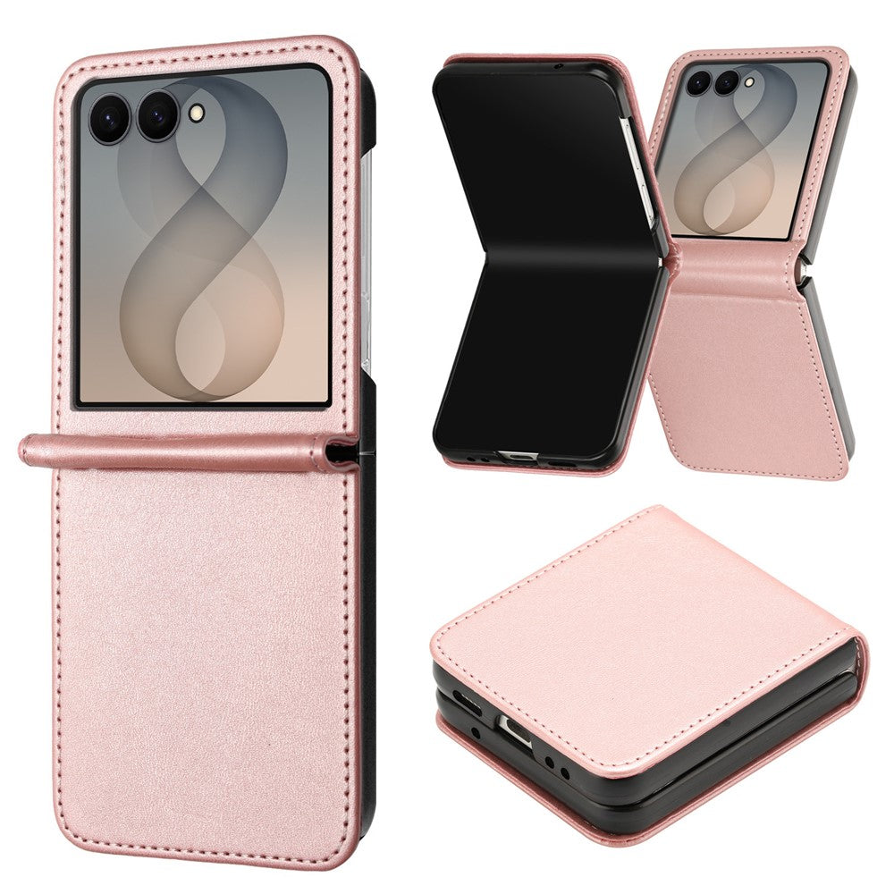 For Samsung Galaxy Z Flip8 Case Calf Texture PU Leather Phone Cover