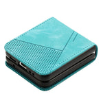 For Samsung Galaxy Z Flip8 Case Imprinted Triangle Leather Phone Cover with Shoulder Strap