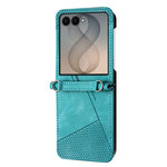 For Samsung Galaxy Z Flip8 Case Imprinted Triangle Leather Phone Cover with Shoulder Strap