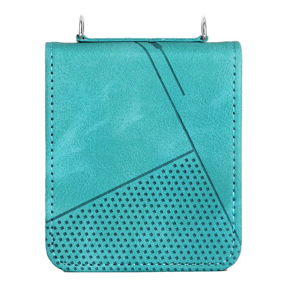 For Samsung Galaxy Z Flip8 Case Imprinted Triangle Leather Phone Cover with Shoulder Strap