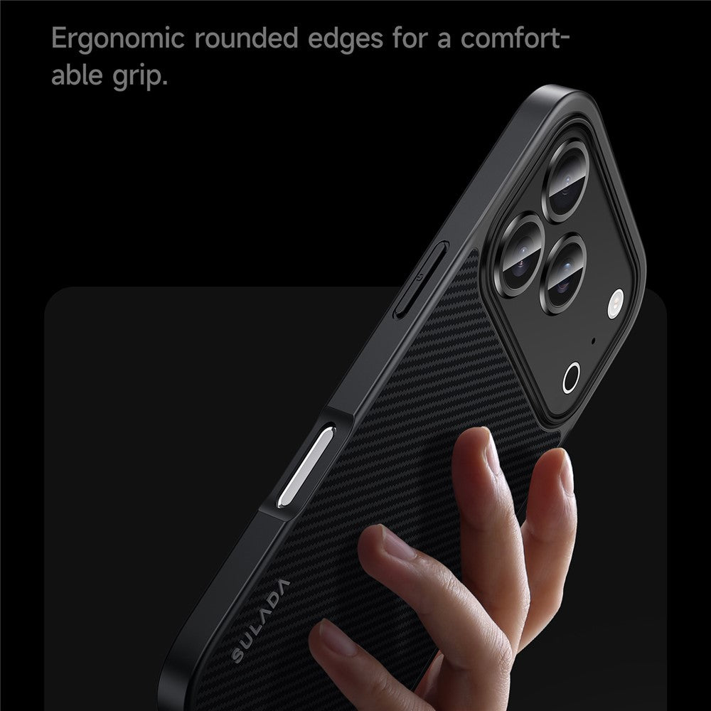 SULADA for iPhone 18 Pro / 17 Pro Magnetic Case Metal Lens Frame PU+TPU Phone Cover