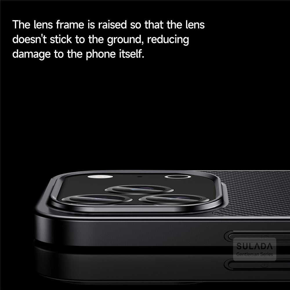 SULADA for iPhone 18 Pro / 17 Pro Magnetic Case Metal Lens Frame PU+TPU Phone Cover