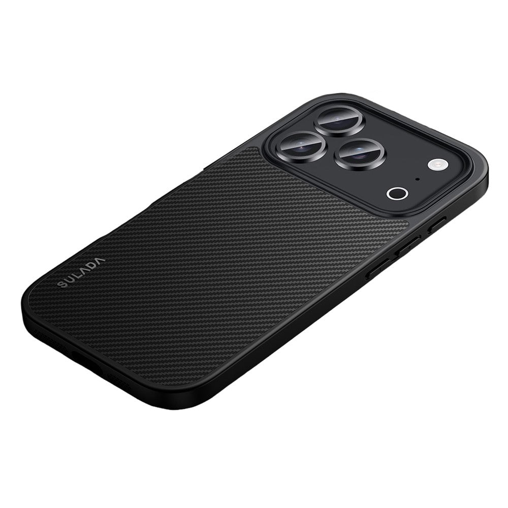 SULADA for iPhone 18 Pro / 17 Pro Magnetic Case Metal Lens Frame PU+TPU Phone Cover