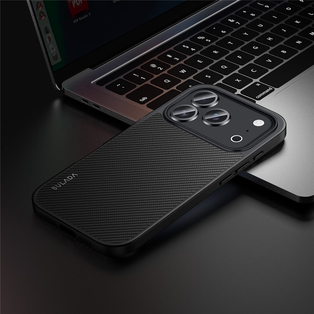 SULADA for iPhone 18 Pro Max / 17 Pro Max Magnetic Case Metal Lens Frame PU+TPU Phone Cover