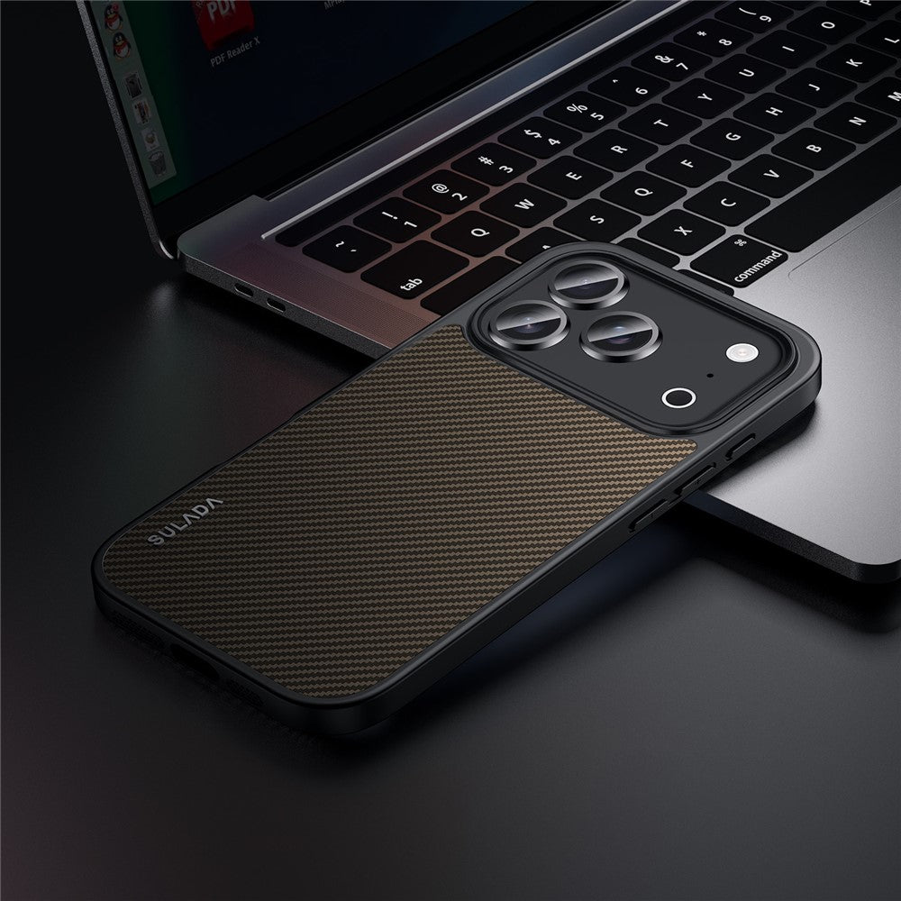 SULADA for iPhone 18 Pro Max / 17 Pro Max Magnetic Case Metal Lens Frame PU+TPU Phone Cover