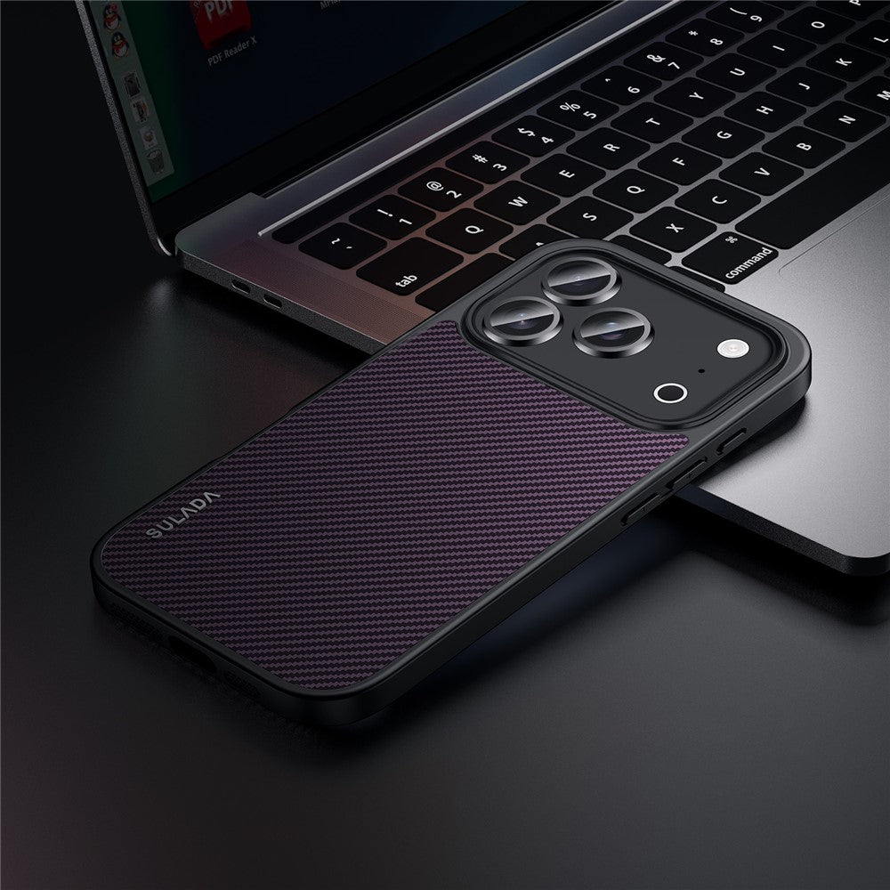 SULADA for iPhone 18 Pro Max / 17 Pro Max Magnetic Case Metal Lens Frame PU+TPU Phone Cover