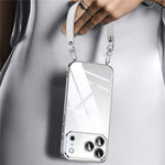 SULADA for iPhone 18 Pro / 17 Pro Case Electroplating Ultra Clear Soft TPU Phone Cover with PU Wrist Strap