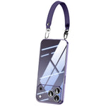 SULADA for iPhone 18 Pro / 17 Pro Case Electroplating Ultra Clear Soft TPU Phone Cover with PU Wrist Strap