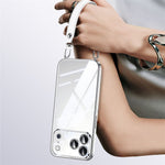 SULADA for iPhone 18 Pro Max / 17 Pro Max Case Electroplating Ultra Clear Soft TPU Phone Cover with PU Wrist Strap