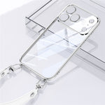 SULADA for iPhone 18 Pro Max / 17 Pro Max Case Electroplating Ultra Clear Soft TPU Phone Cover with PU Wrist Strap