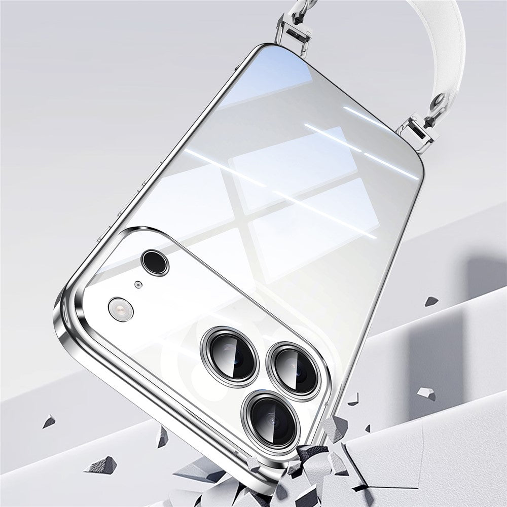 SULADA for iPhone 18 Pro Max / 17 Pro Max Case Electroplating Ultra Clear Soft TPU Phone Cover with PU Wrist Strap