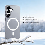 ABEEL til Samsung Galaxy S25 Magnetisk Cover Halvgennemsigtigt Mat 1,0 mm Ultratyndt PC Telefoncover