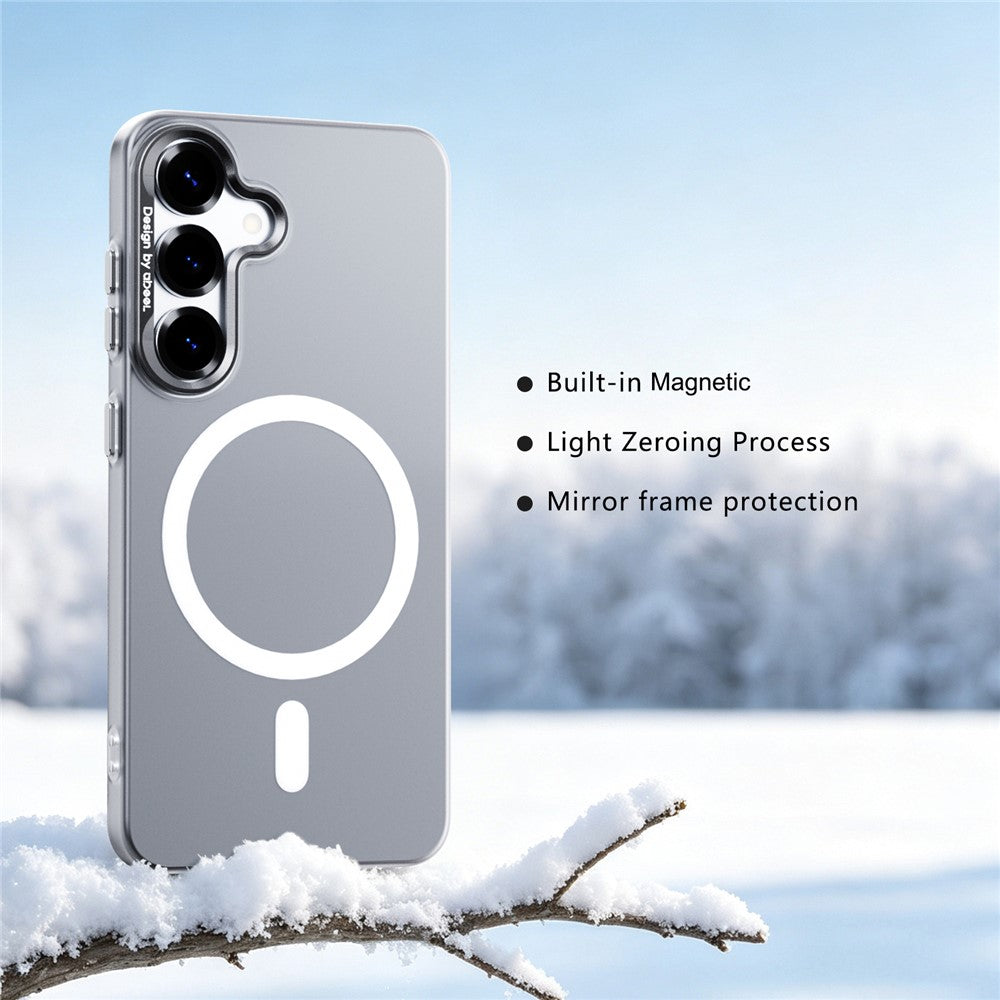 ABEEL til Samsung Galaxy S25 Magnetisk Cover Halvgennemsigtigt Mat 1,0 mm Ultratyndt PC Telefoncover