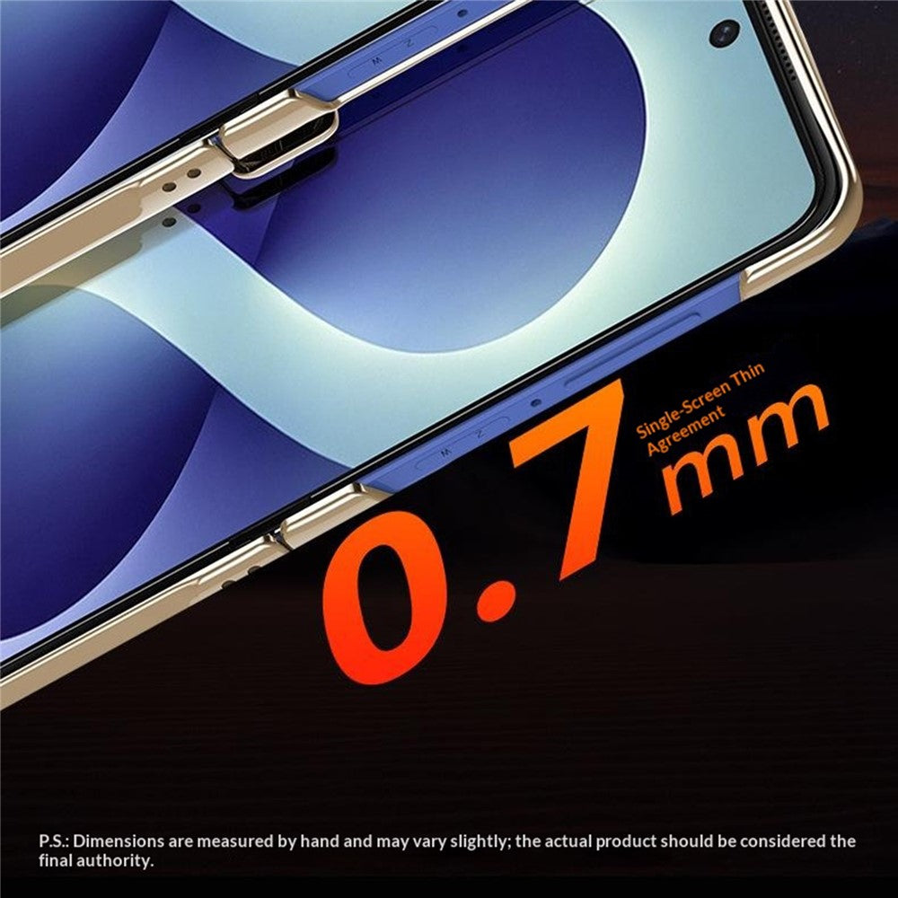 For Samsung Galaxy Z Flip8 Case with HD Clear Screen Film, Magnetic Rotating Kickstand Electroplating PC Phone Cover