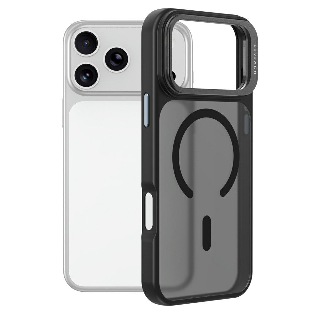 LEREACH Le-Luser Series For iPhone 18 Pro / 17 Pro Magnetic Case Metal Lens Kickstand TPU PC Phone Cover