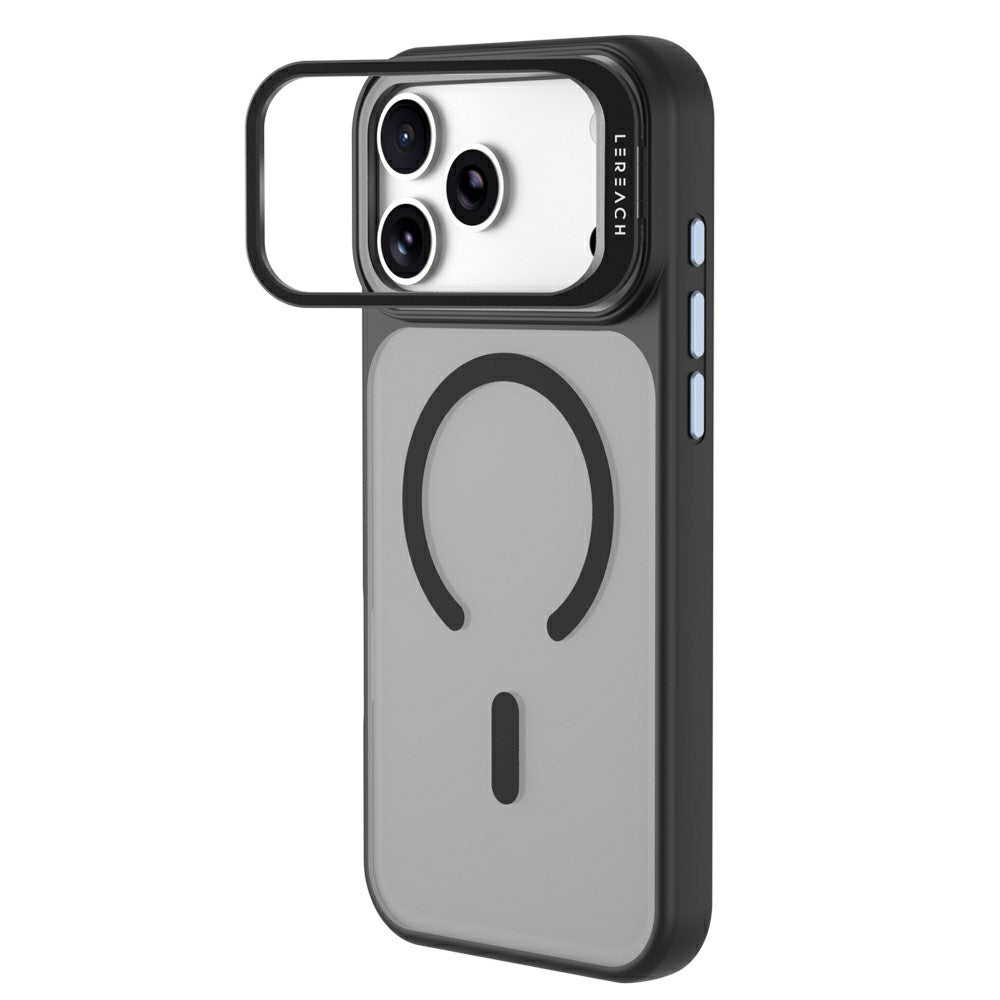 LEREACH Le-Luser Series For iPhone 18 Pro / 17 Pro Magnetic Case Metal Lens Kickstand TPU PC Phone Cover