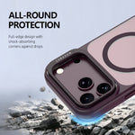 LEREACH Le-Luser-serie til iPhone 18 Pro Max / 17 Pro Max magnetisk etui med metal-linse-stativ TPU PC telefoncover