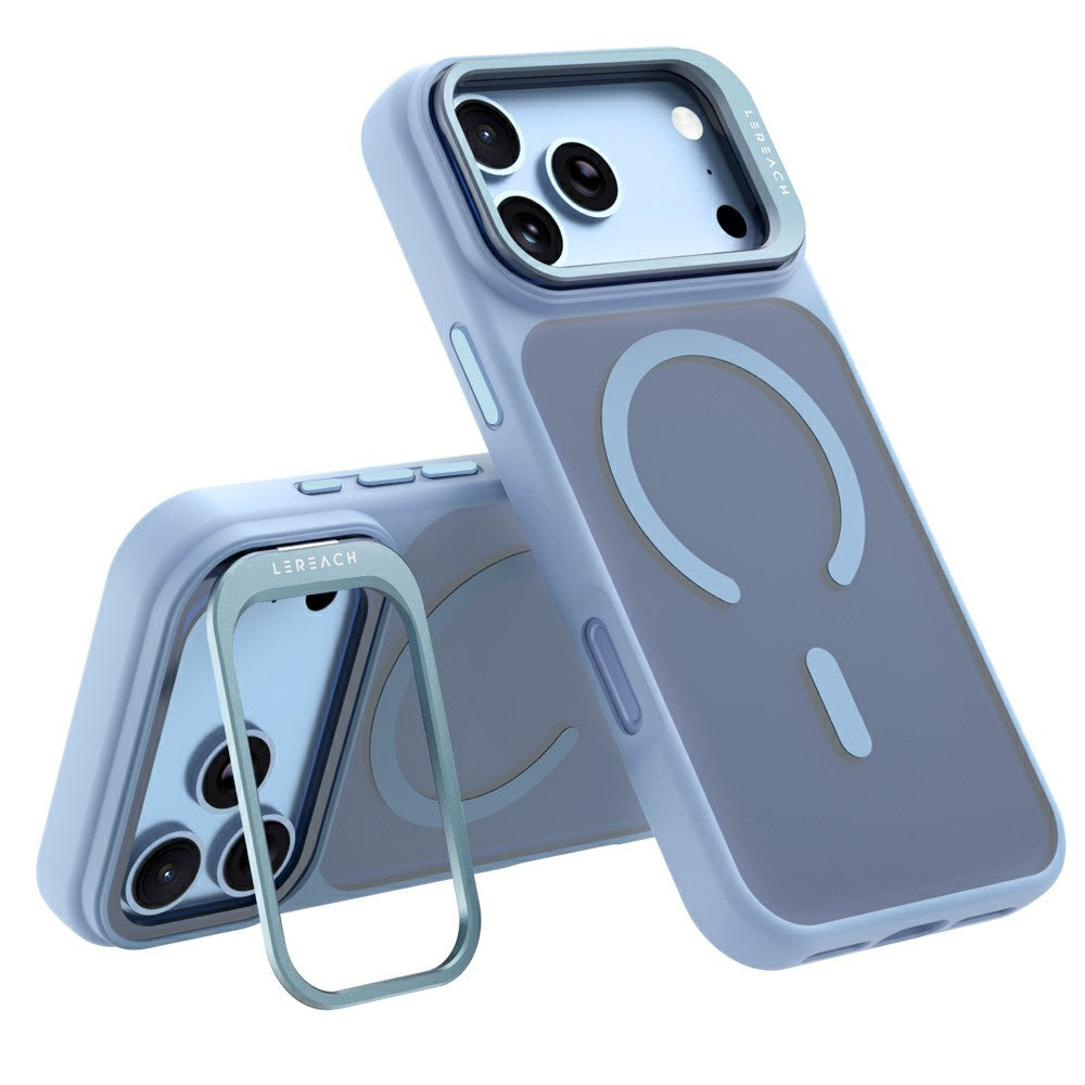 LEREACH Le-Luser-serie til iPhone 18 Pro Max / 17 Pro Max magnetisk etui med metal-linse-stativ TPU PC telefoncover