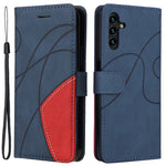 For Samsung Galaxy A34 5G Leather Case Wallet Stand Color Splicing Phone Cover