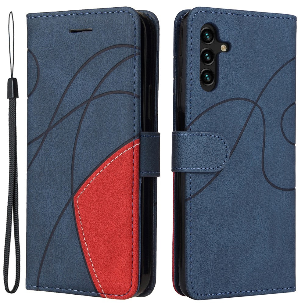 For Samsung Galaxy A34 5G Leather Case Wallet Stand Color Splicing Phone Cover