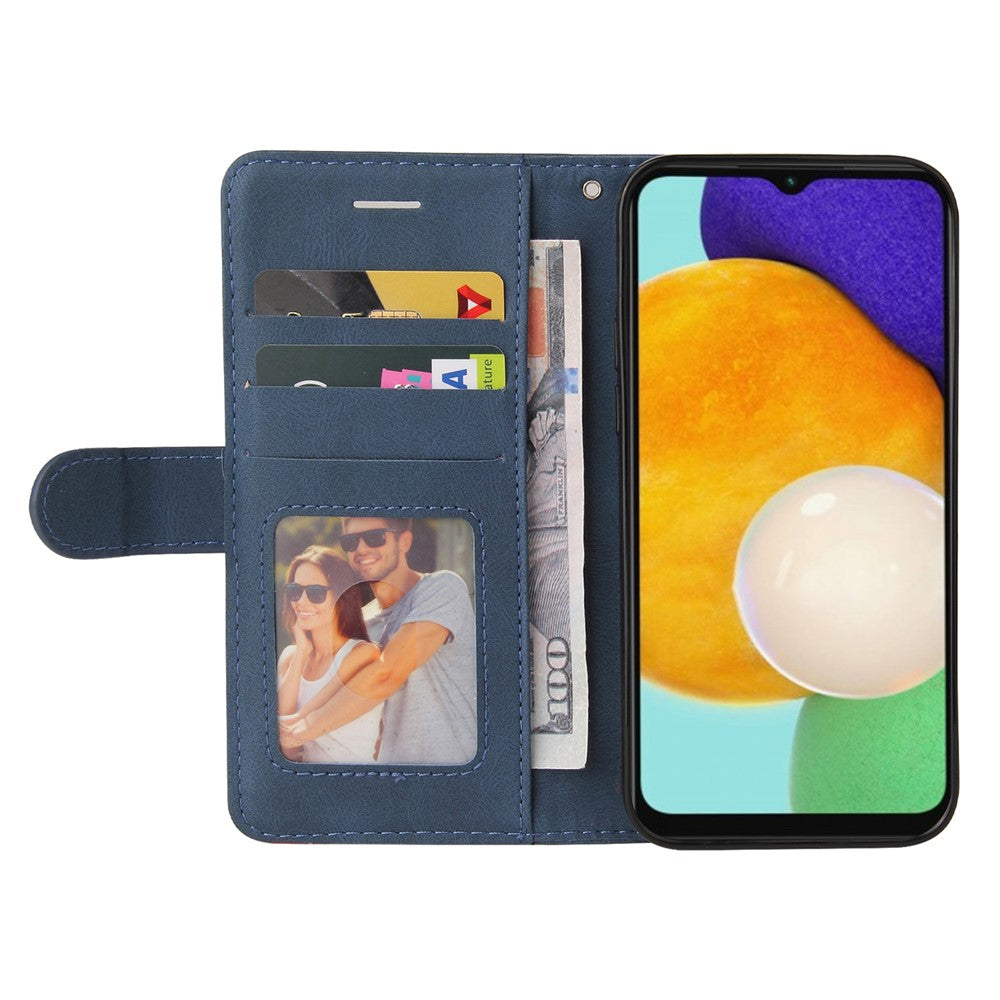 For Samsung Galaxy A34 5G Leather Case Wallet Stand Color Splicing Phone Cover