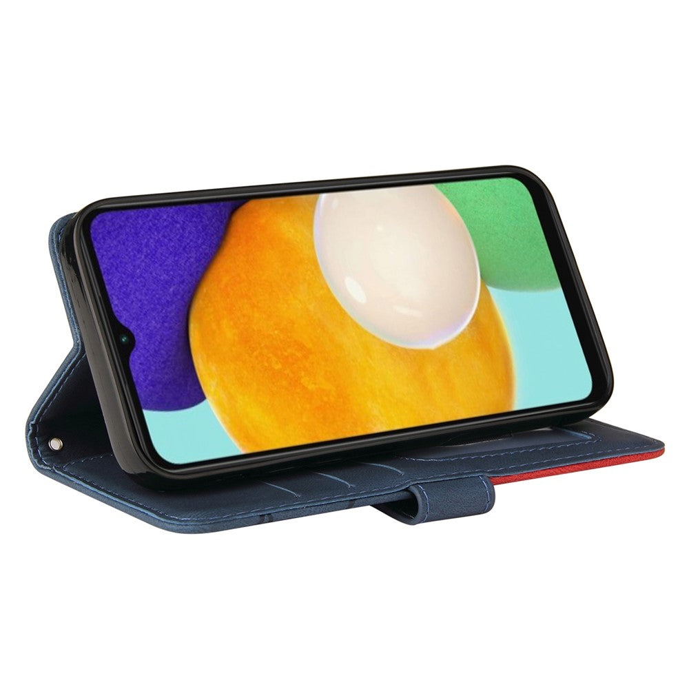 For Samsung Galaxy A34 5G Leather Case Wallet Stand Color Splicing Phone Cover