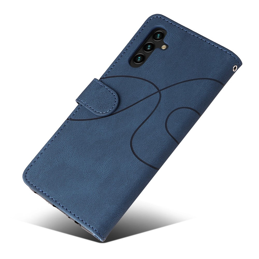 For Samsung Galaxy A34 5G Leather Case Wallet Stand Color Splicing Phone Cover