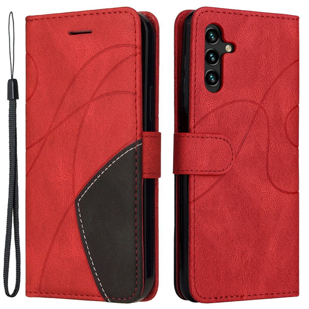 For Samsung Galaxy A34 5G Leather Case Wallet Stand Color Splicing Phone Cover