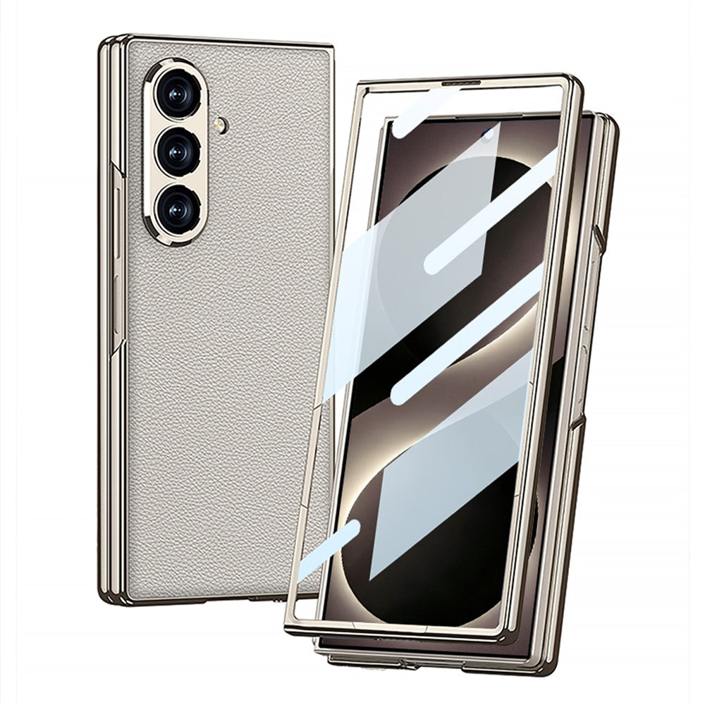 GKK til Samsung Galaxy Z Fold8 Ultra Cover Galvanisering PC + PU læder telefoncover med skærmfilm
