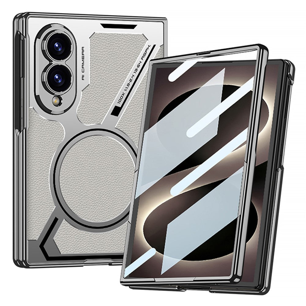GKK for Samsung Galaxy Z Fold8 Magnetic Case PU Leather + PC Phone Cover with Front Screen Protector