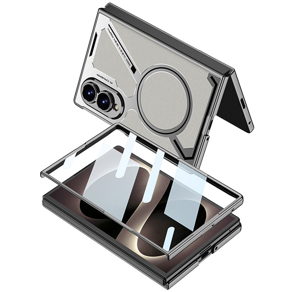 GKK for Samsung Galaxy Z Fold8 Magnetic Case PU Leather + PC Phone Cover with Front Screen Protector