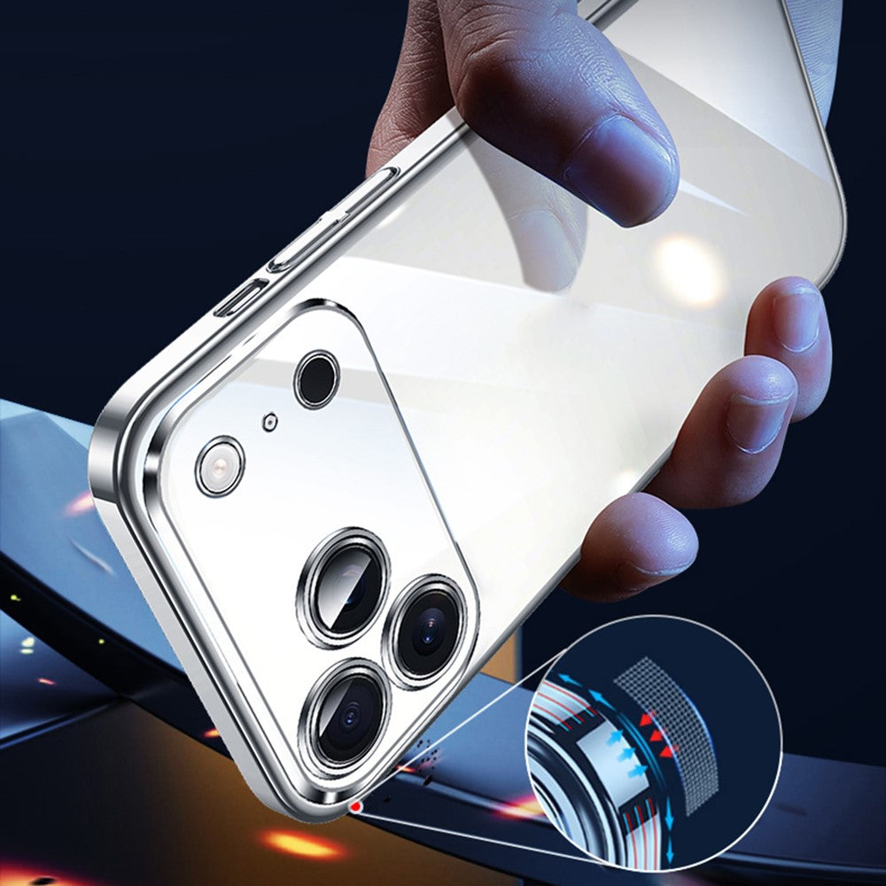 SULADA JINGJIA Series for iPhone 18 Pro / 17 Pro Case Electroplating Hard PC Clear Phone Case with Lens Film