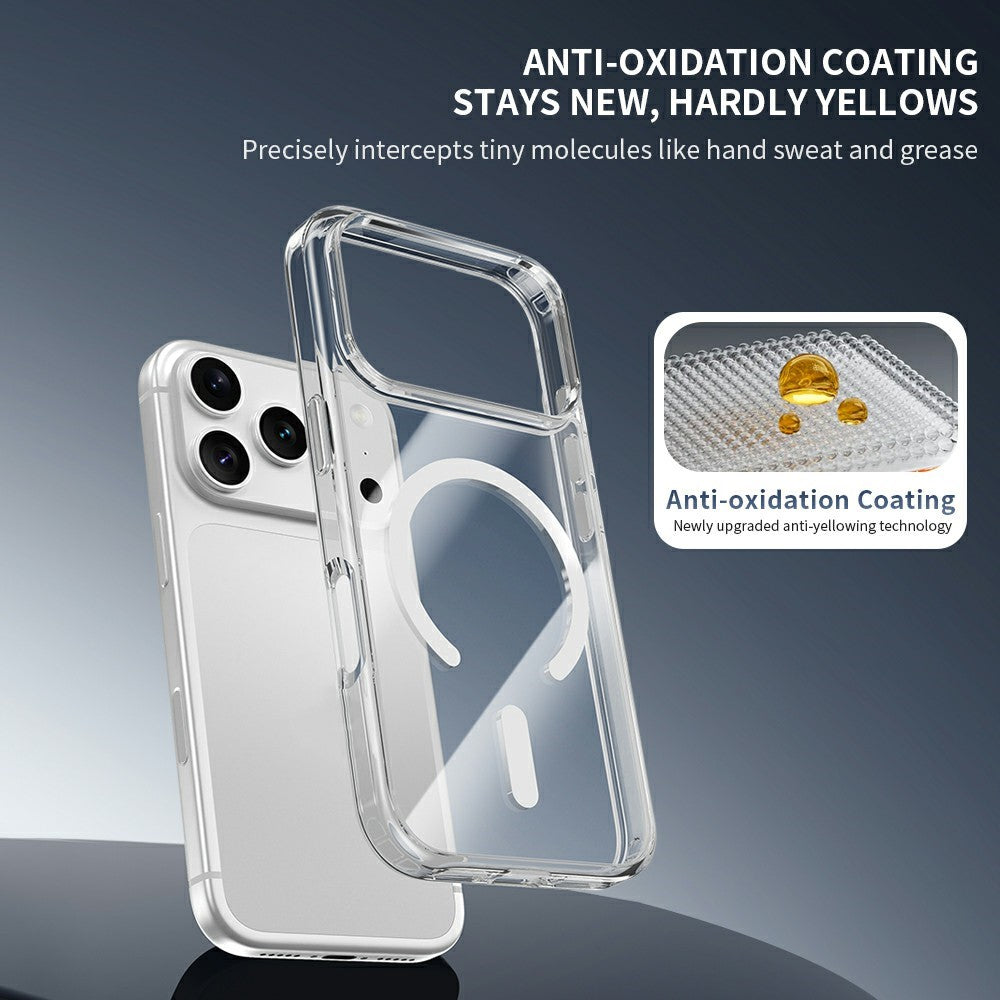ZGA for iPhone 18 Pro Max Magnetic Case Crystal Clear PC TPU Anti-Scratch Phone Cover