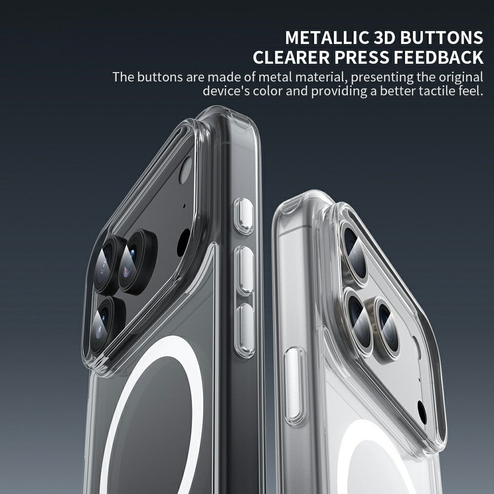 ZGA for iPhone 18 Pro Max Magnetic Case Crystal Clear PC TPU Anti-Scratch Phone Cover