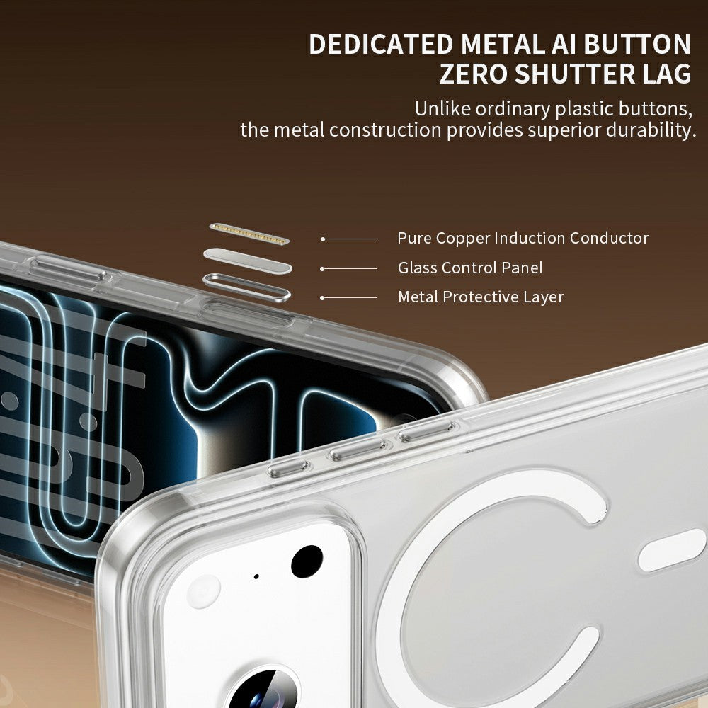 ZGA til iPhone 18 Pro Max Magnetisk Cover Klart PC TPU Stødsikkert Telefoncover Kompatibelt med MagSafe