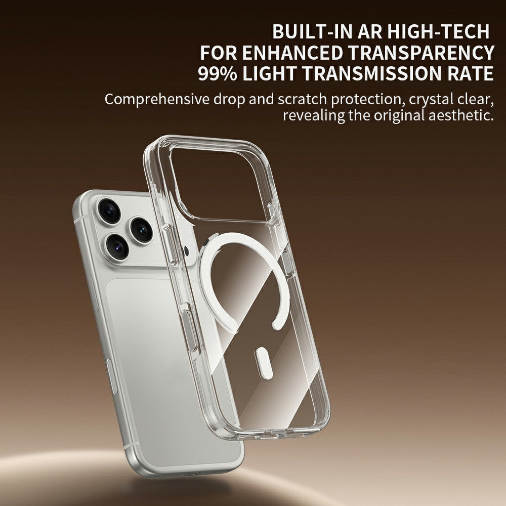 ZGA for iPhone 18 Pro Magnetic Case Clear PC TPU Shockproof Phone Cover Compatible with MagSafe