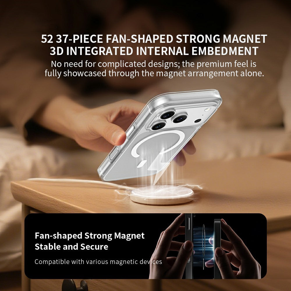 ZGA for iPhone 18 Pro Magnetic Case Clear PC TPU Shockproof Phone Cover Compatible with MagSafe