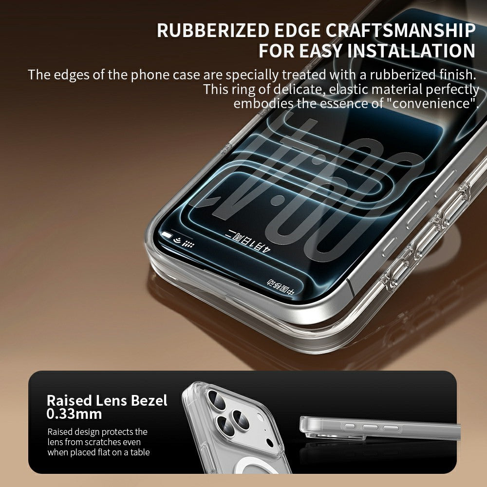 ZGA for iPhone 18 Pro Magnetic Case Clear PC TPU Shockproof Phone Cover Compatible with MagSafe