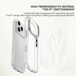 ZGA til iPhone 18 Pro Magnetisk Cover Linseramme Støtteben Gennemsigtig PC TPU Telefoncover