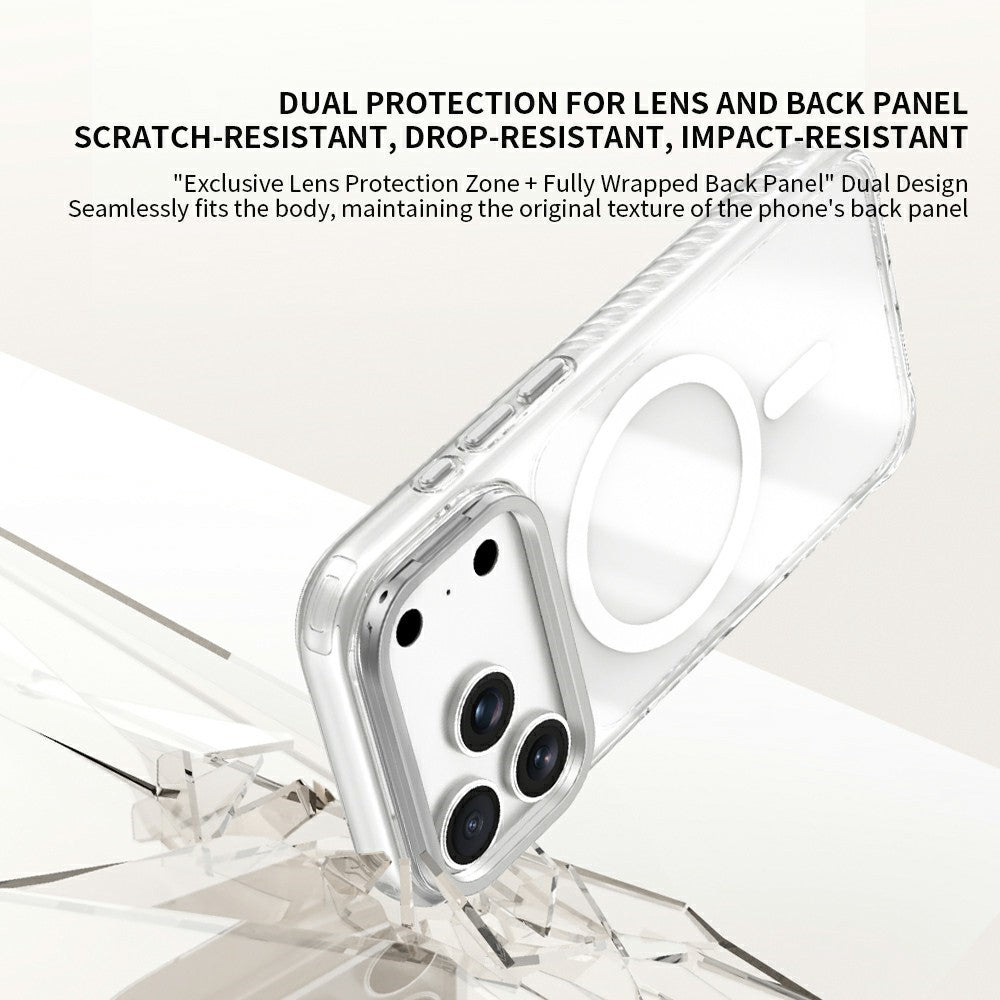 ZGA til iPhone 18 Pro Magnetisk Cover Linseramme Støtteben Gennemsigtig PC TPU Telefoncover