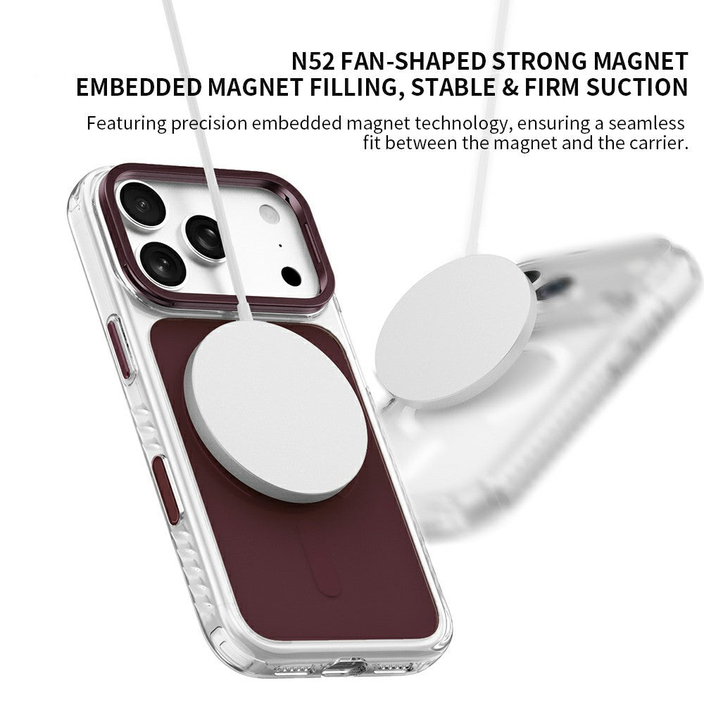 ZGA til iPhone 18 Pro Magnetisk Cover Linseramme Støtteben Gennemsigtig PC TPU Telefoncover