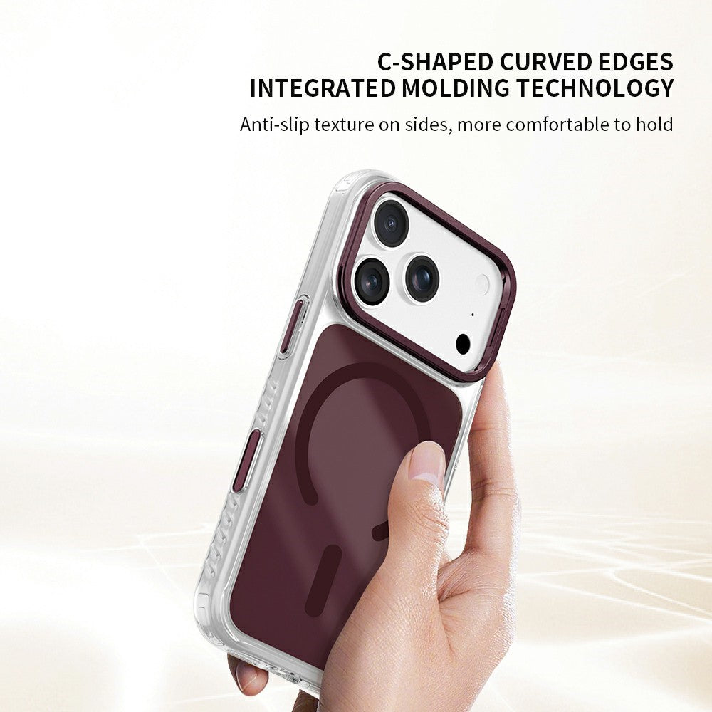 ZGA til iPhone 18 Pro Magnetisk Cover Linseramme Støtteben Gennemsigtig PC TPU Telefoncover