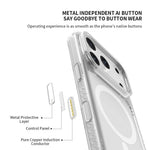 ZGA til iPhone 18 Pro Magnetisk Cover Linseramme Støtteben Gennemsigtig PC TPU Telefoncover