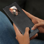 For Huawei Mate Xs 2 Nappa Texture PU Leather Phone Case View Window Stand Full Protection Folding Cover