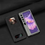 For Huawei Mate Xs 2 Nappa Texture PU Leather Phone Case View Window Stand Full Protection Folding Cover