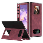 For Huawei Mate Xs 2 Nappa Texture PU Leather Phone Case View Window Stand Full Protection Folding Cover