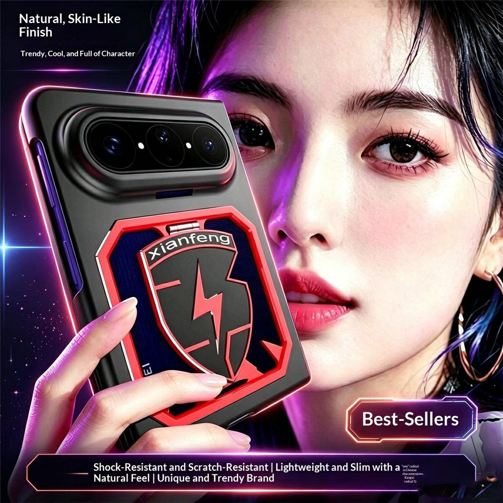 For Huawei Pura X Max Case Aluminum Alloy + PC Foldable Phone Cover with Openwork Cooling Kickstand